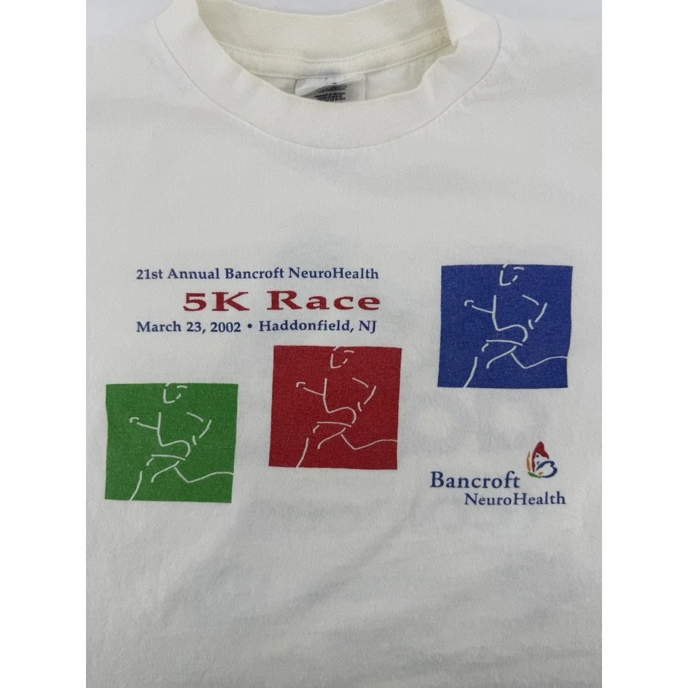 Vintage 2002 Adidas 21st Annual Bancroft Neuro Health 5K Race T-Shirt Size M
